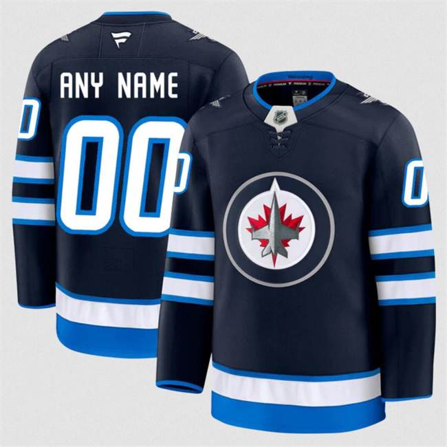 Men's Winnipeg Jets Active Player Custom Navy 2024-25 Home Stitched Hockey Jersey